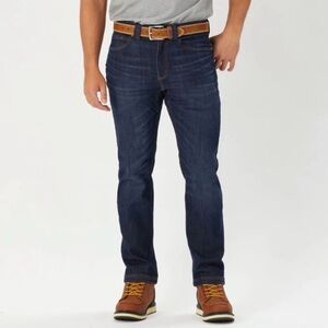 Duluth Trading Co Ballroom Double Flex Slim Fit Jeans Washed Dark Indigo 34x28